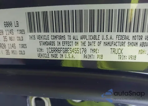 2014 Ram 1500 Tradesman z USA, uszkodzony, nr VIN 1C6RR6FG8ES455170